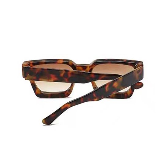Zonnebril vierkant - Zonnebrillen - Festival bril - Rave bril - Glasses - Dik montuur - Panterprint met bruine lenzen van Leossy — afbeelding 5