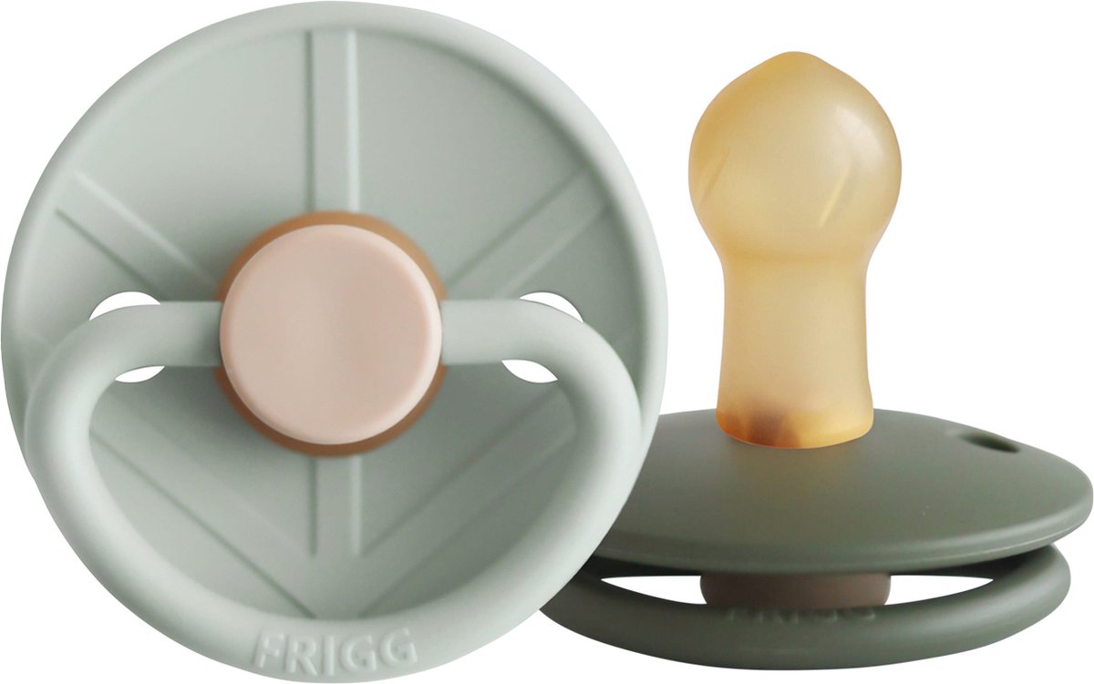 Goedkoopste Frigg Little Viking Fopspeen - Rond - 2 Stuks - 0-6 Mnd - Sage/Olive