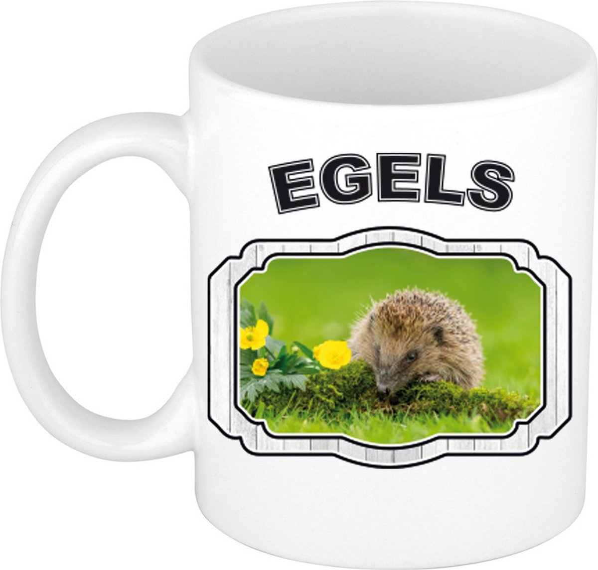 Dieren liefhebber egel mok 300 ml - kerramiek - cadeau beker / mok egels liefhebber