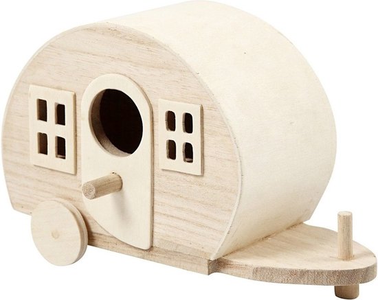 Caravane en bois à peindre 18 cm - Matériel de loisir en bois