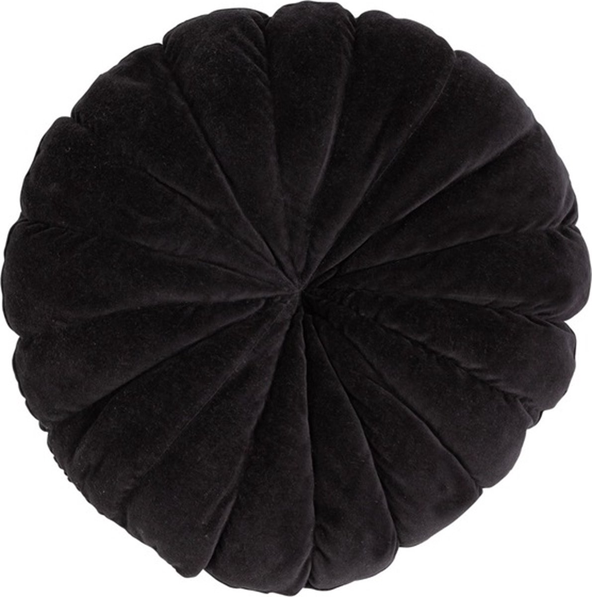 Linen & More Flower Mattress Zwart | 40CM Diameter | Sierkussen Voor Woonkamer Of Slaapkamer | Rond Sierkussen