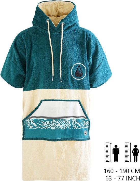 Poncho Surf WAVE HAWAII Leevs Coton 100% - Serviette Poncho Écologique Pour Plage Et Surf