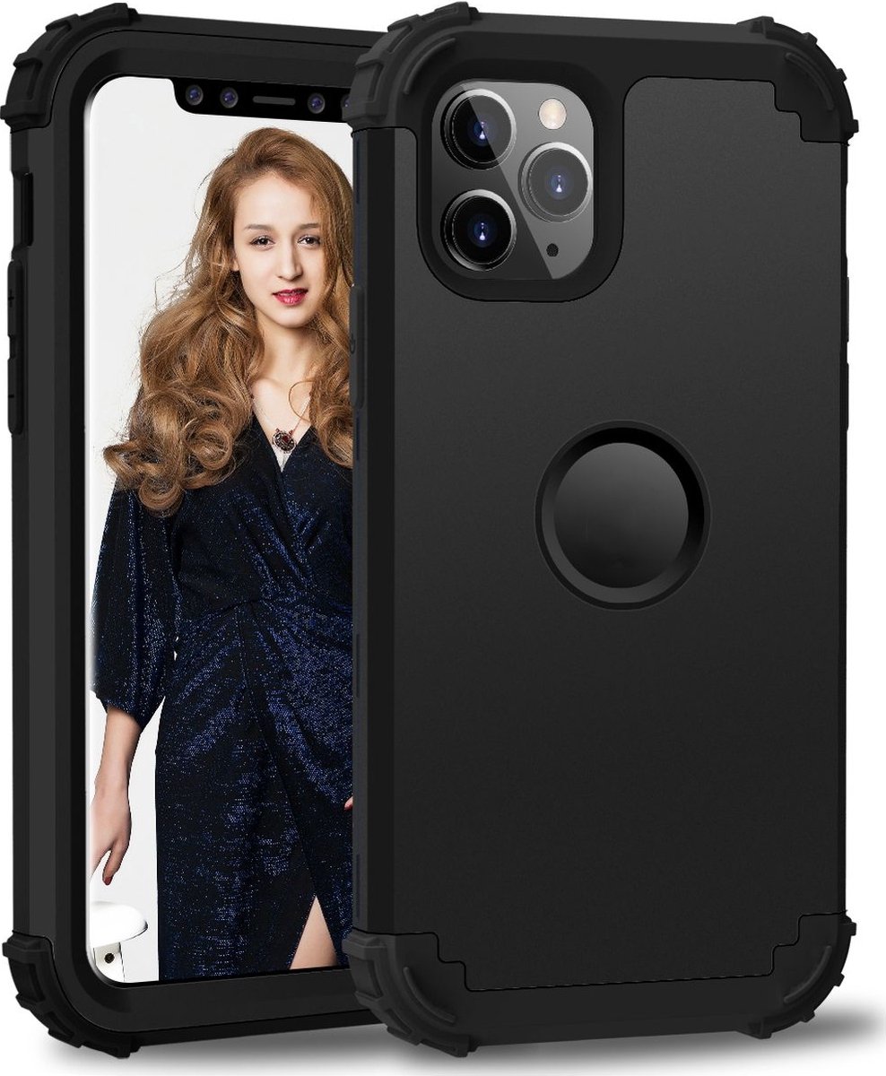Mobigear Hoesje geschikt voor Apple iPhone 11 Pro Max Telefoonhoesje Hardcase | Mobigear Ultra Tough Backcover Shockproof | Schokbestendig iPhone 11 Pro Max Telefoonhoesje | Anti Shock Proof - Zwart