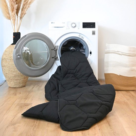 HappyBed Couette toute l'année simple 200x200 - Double - Couette lavable sans housse - Imprimée sans housse - Couette sans housse avec impression - Noir