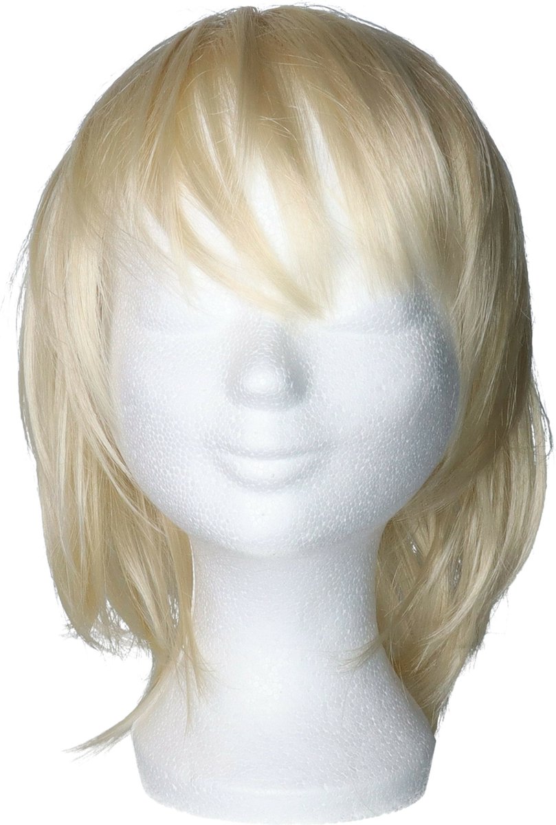 Faram Party Paspop display etalage hoofd/mannequin - 30 cm - piepschuim - wit - voor hoeden/pruiken/accessoires — afbeelding 2