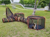 Opvouwbare huisdier tent outdoor pop-up huisdier box kooi hekken huis (stijlen 1) met tunnel - voor kat en hond