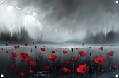 Bloemen tuinposter - Natuur posters - Tuinposters Mist - Poster buiten - Schuttingdoek - Muurdecoratie tuinposter 120x80 cm