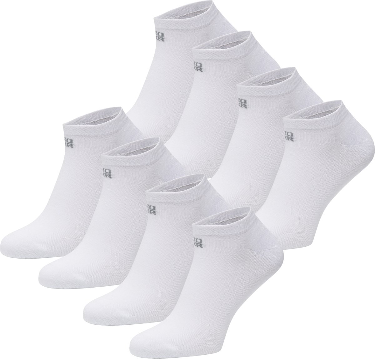 BOXR Underwear - Bamboe Sneaker Sokken - Bamboe Enkelsokken Dames & Heren - Zijdezacht - Thermo Control - Korte Sokken - 8 Paar - 43/46 - Wit