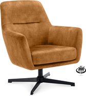 Icon Living - Fauteuil Espen - Velours Adore Cognac - Draaivoet Zwart