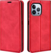 iPhone 14 Pro Max Hoesje - Luxe Wallet Bookcase (Magnetische Sluiting) - Rood - GSM Hoesje - Telefoonhoesje Geschikt Voor iPhone 14 Pro Max