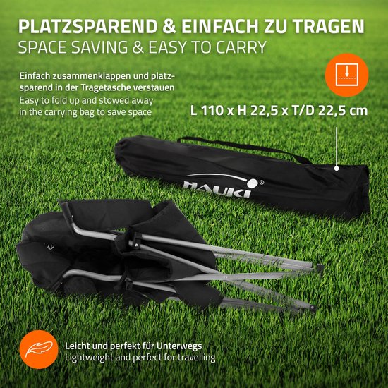 Opvouwbare campingstoel tot 150 kg zwart met bekerhouder incl. draagtas Hauki — afbeelding 3