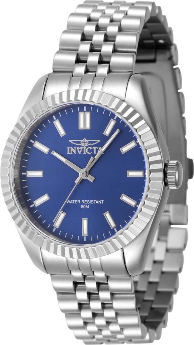 Invicta Specialty 47497 Dames Horloge - Waterdicht - Analoog - Quartz Uurwerk - Roestvrij Staal met blauwe Wijzerplaat - 36mm