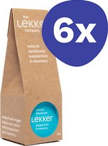The Lekker Company Deodorant Pepermunt & Rozemarijn (6x 30g)