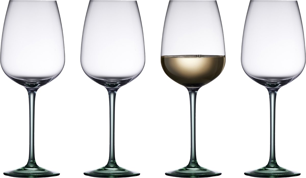 Lyngby Glas Vienna wijnglazen, rode en witte wijn, wijnglazen set, vaatwasserbestendig, 53 cl, set van 4, groen