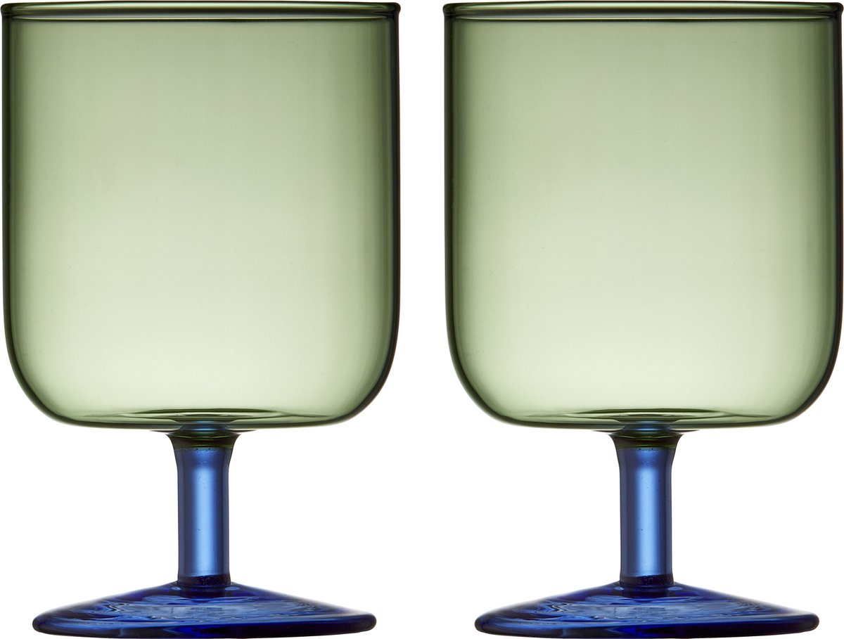 Lyngby Glas Torino wijnglas 30 cl 2-pack Green-blue