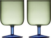 Lyngby Glas Torino Wijnglas 30 cl 2 st. Groen/Blauw