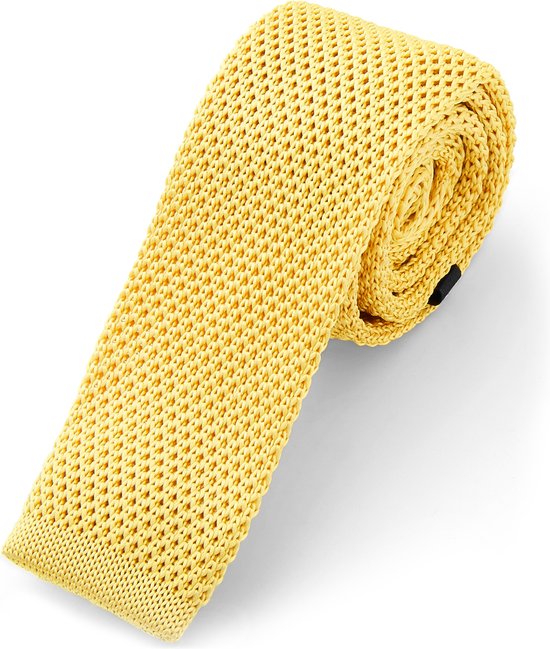 Crèmekleurige gebreide stropdas