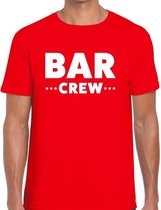 Bar crew / personeel tekst t-shirt rood heren S