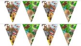 2x Safari/jungle themafeest vlaggenlijn / slinger 10 meter - Vlaggetjes - Kinderfeestje/verjaardag versiering