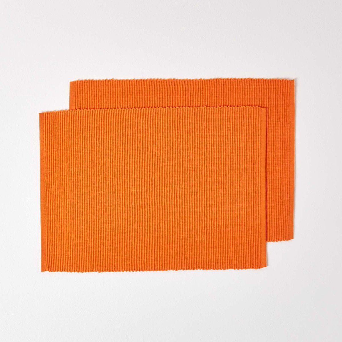 Homescapes oranje placematset van 2 – 100% katoen, 33x50 cm