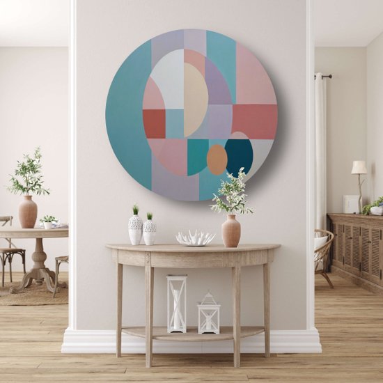 Cercles muraux - Formes murales - Échelles murales Carrés - Tableaux classiques - Peinture - Décoration murale salon mur cercle forex 90x90 cm