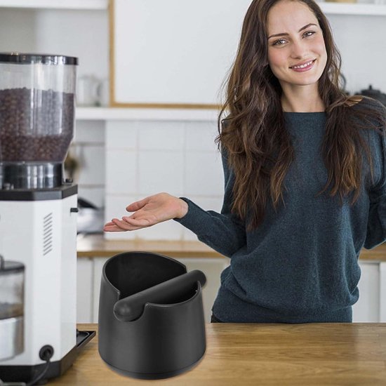 Espresso Knock Box lade, roestvrij stalen koffiegrond klopcontainer met verwijderbare klopstang, afneembare lade type espressobak voor thuis koffie winkel bar (wit