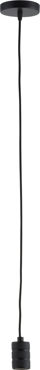 Snoerpendel Zwart Mat E27 Fitting - Retro - 1.5m Snoer - Met Plafondkap