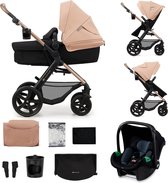 Bol.com Kinderkraft MOOV 2 Kinderwagen 3 in 1 met Autostoeltje MINK PRO I-Size 40-75 cm tot 26 kg EVA WHEELS Combikinderwagen Ki... aanbieding