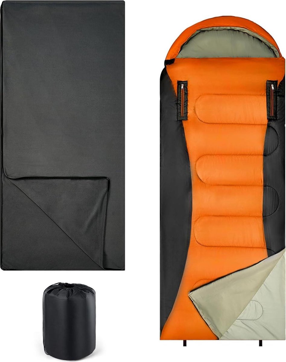 4 seizoenen slaapzak incl. fleecedeken - waterdicht - draagbaar - outdoor camping reizen wandelen