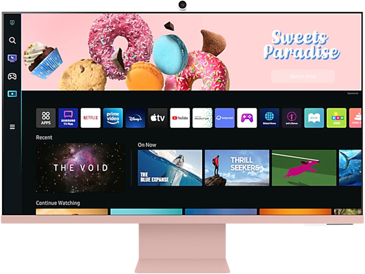 Samsung M8 LS32BM80PUU- 4K Smart Monitor - Webcam - USB-C 65w -  32 inch - Roze
