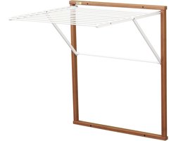 Wandwasrek van hout - inklapbaar - 65 meter lijn - Kerrie-kleurig - AR-It il Cuore del Legno