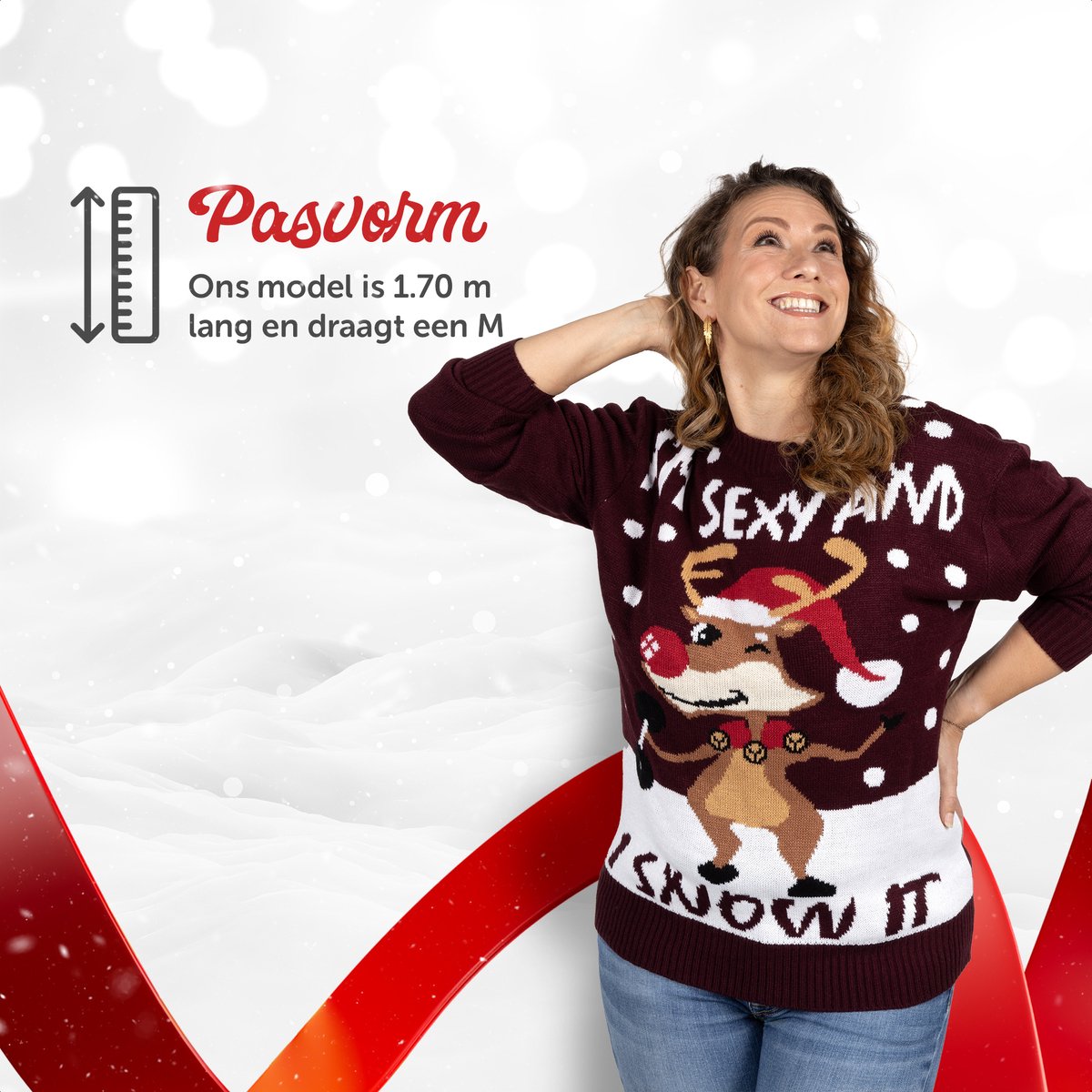 Foute Kersttrui Dames & Heren - Christmas Sweater "I'm Sexy & I Snow it" - Mannen & Vrouwen Maat XXL — afbeelding 6
