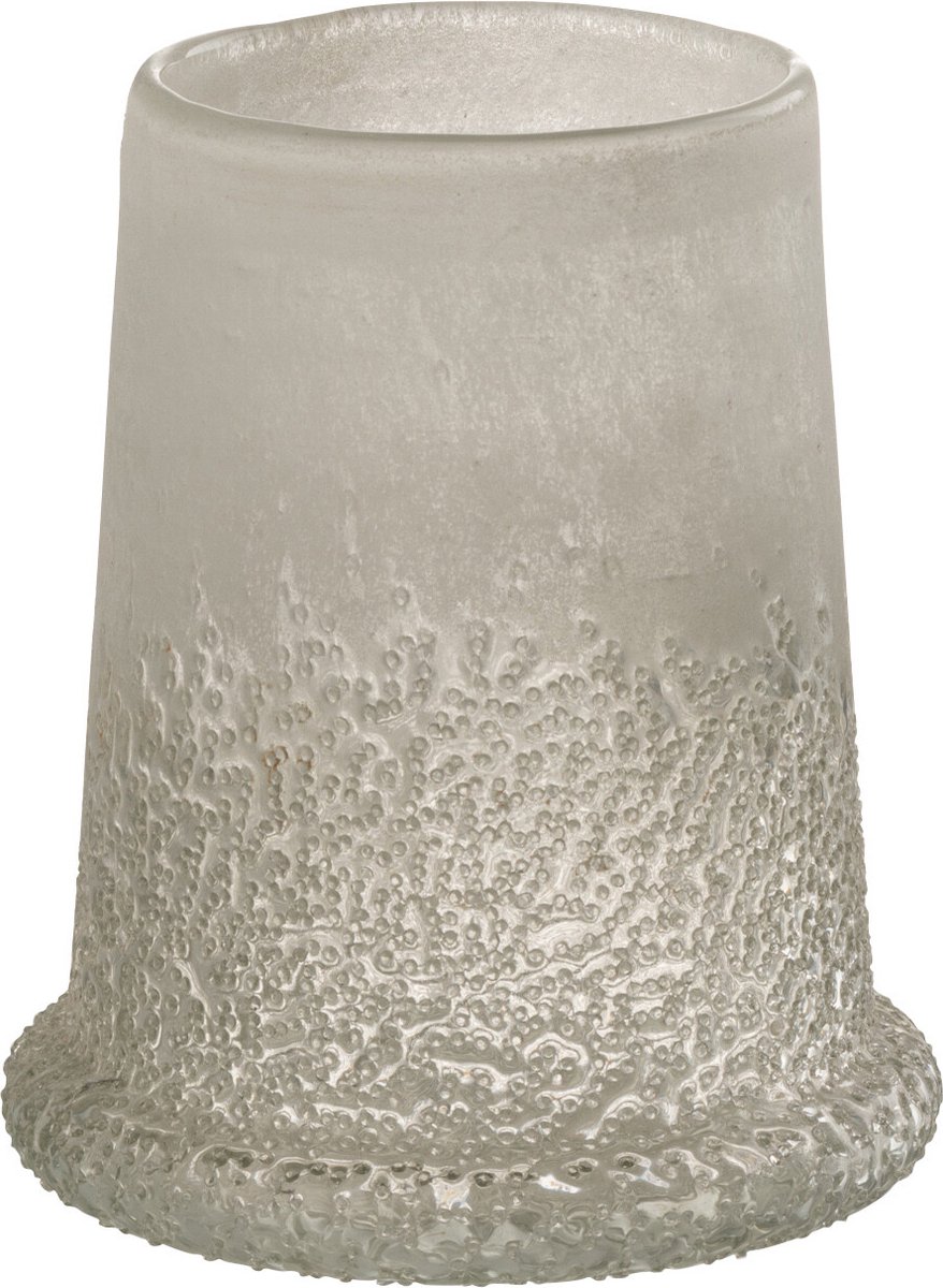 J-Line windlicht suiker - glas - wit - medium