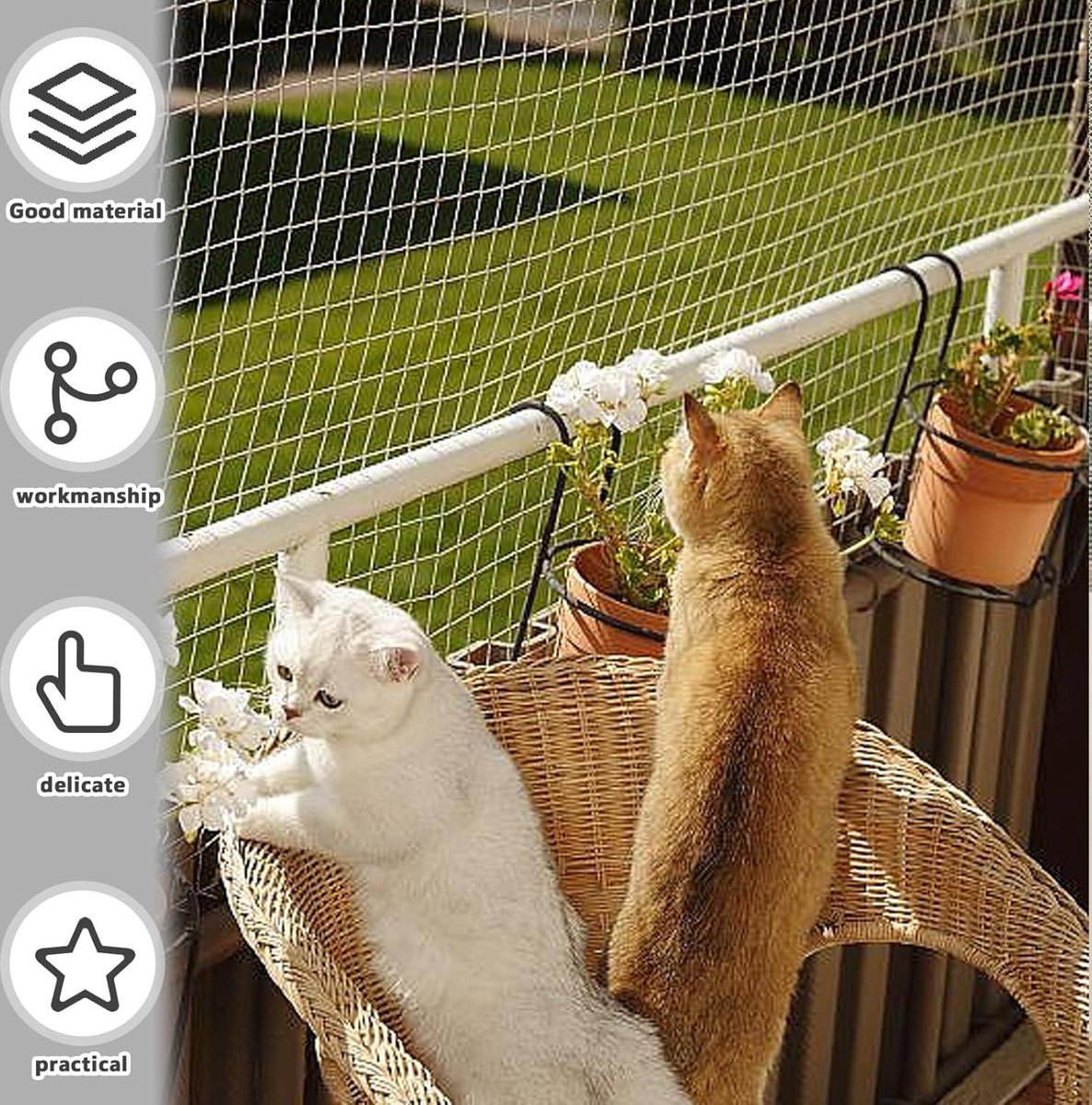 Kattennet Voor Balkon, 10x3m Transparant Kattennet, Bijt- en