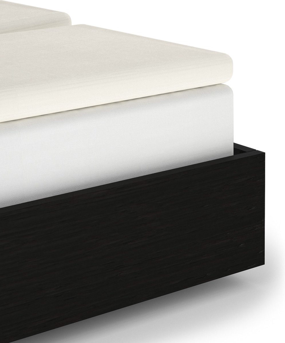 Heckettlane Hoeslaken Elementi-Split-Topper - Onderlaken voor tweepersoonsbed - 200x200 - 100% Katoen-Satijn - Off-White
