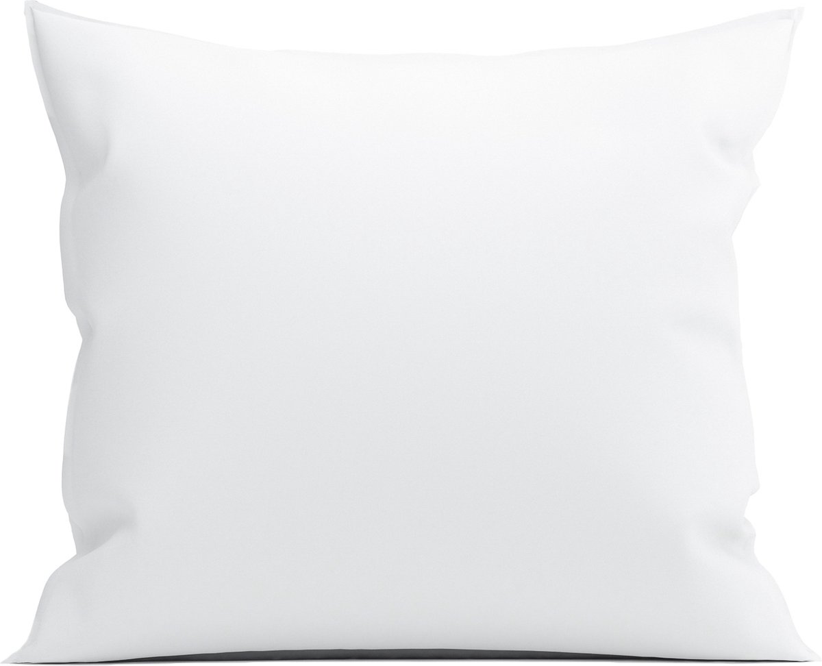 Yellow Kussensloop Percale - Kussenhoes van 80x80 cm - 1 stuk - 100% Katoen-Perkal - Wit