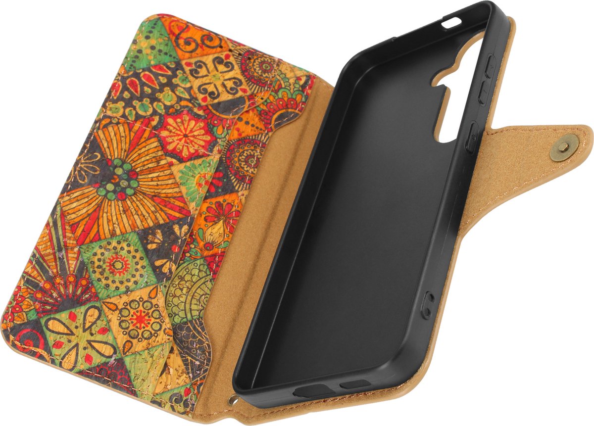 Avizar Foliohoes Geschikt voor Samsung Galaxy S24 Kurk klap Portemonnee, Meerkleurig