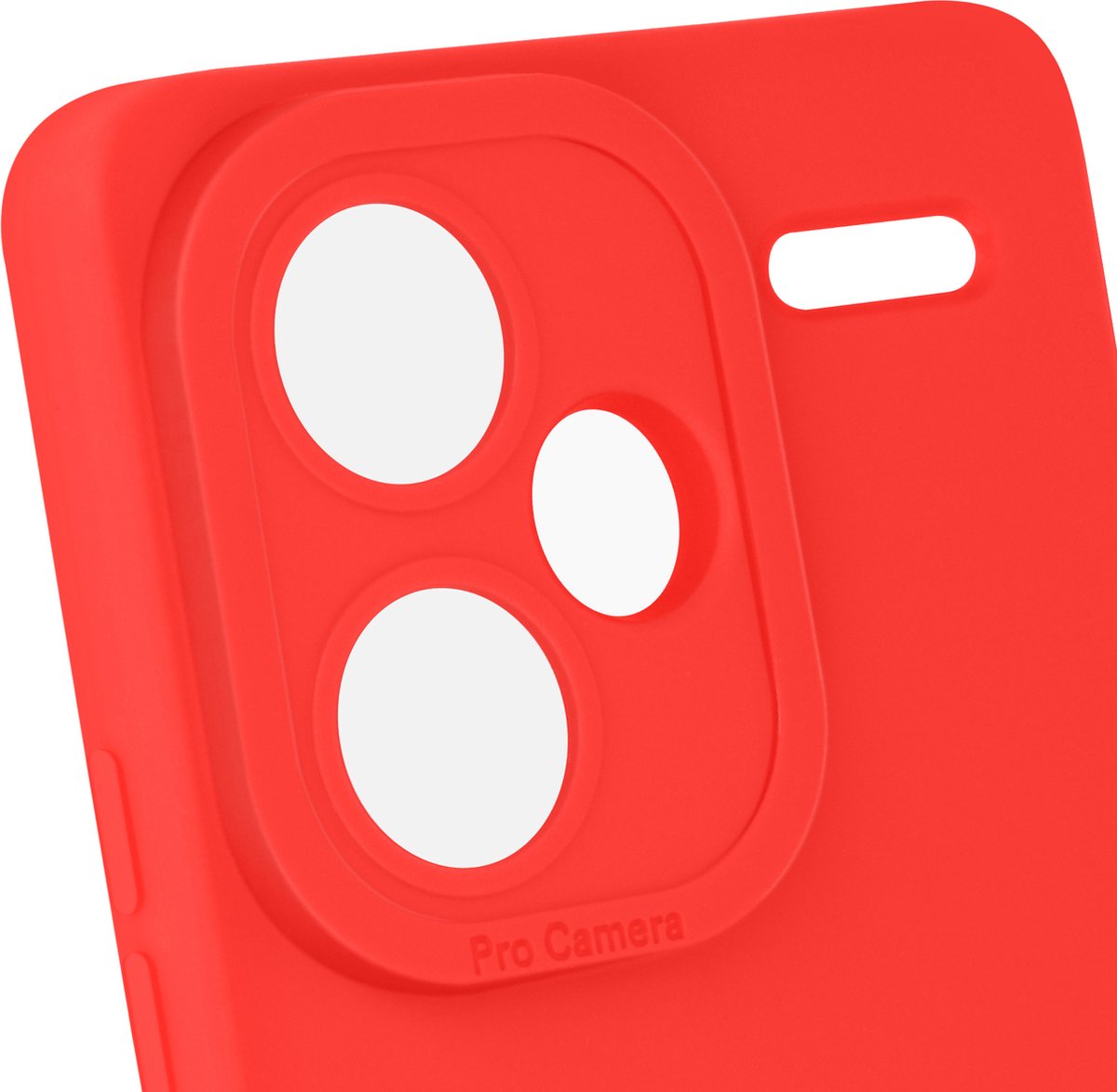 Avizar Hoes Geschikt voor Xiaomi Redmi Note 13 Pro Plus Mat Beschermde Camera, Rood