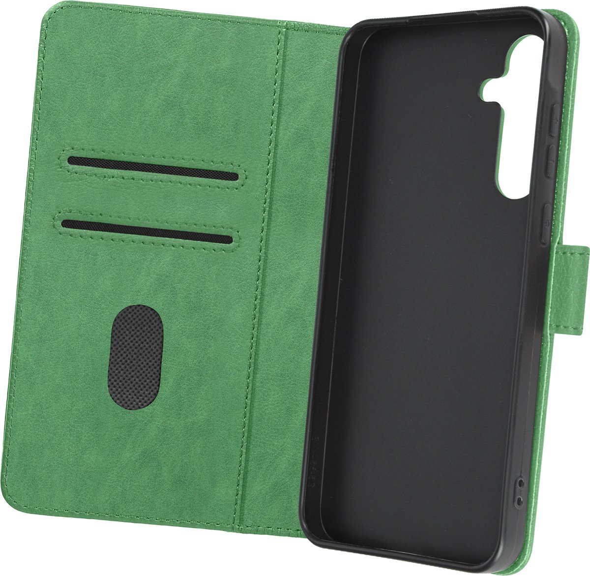 Avizar Foliohoes Geschikt voor Samsung Galaxy A55 Video-ondersteuningsflap, Groen