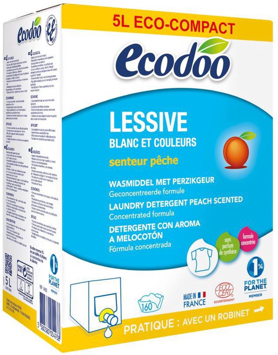 Goedkoopste Ecodoo Vloeibaar Wasmiddel Geconcentreerd Perzik 5L Bag in Box