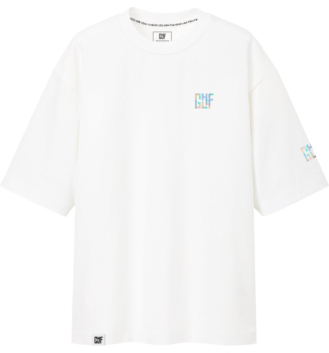 FragON - Oversize T-shirt - Holografic Logo - Wit - Maat L/XL
