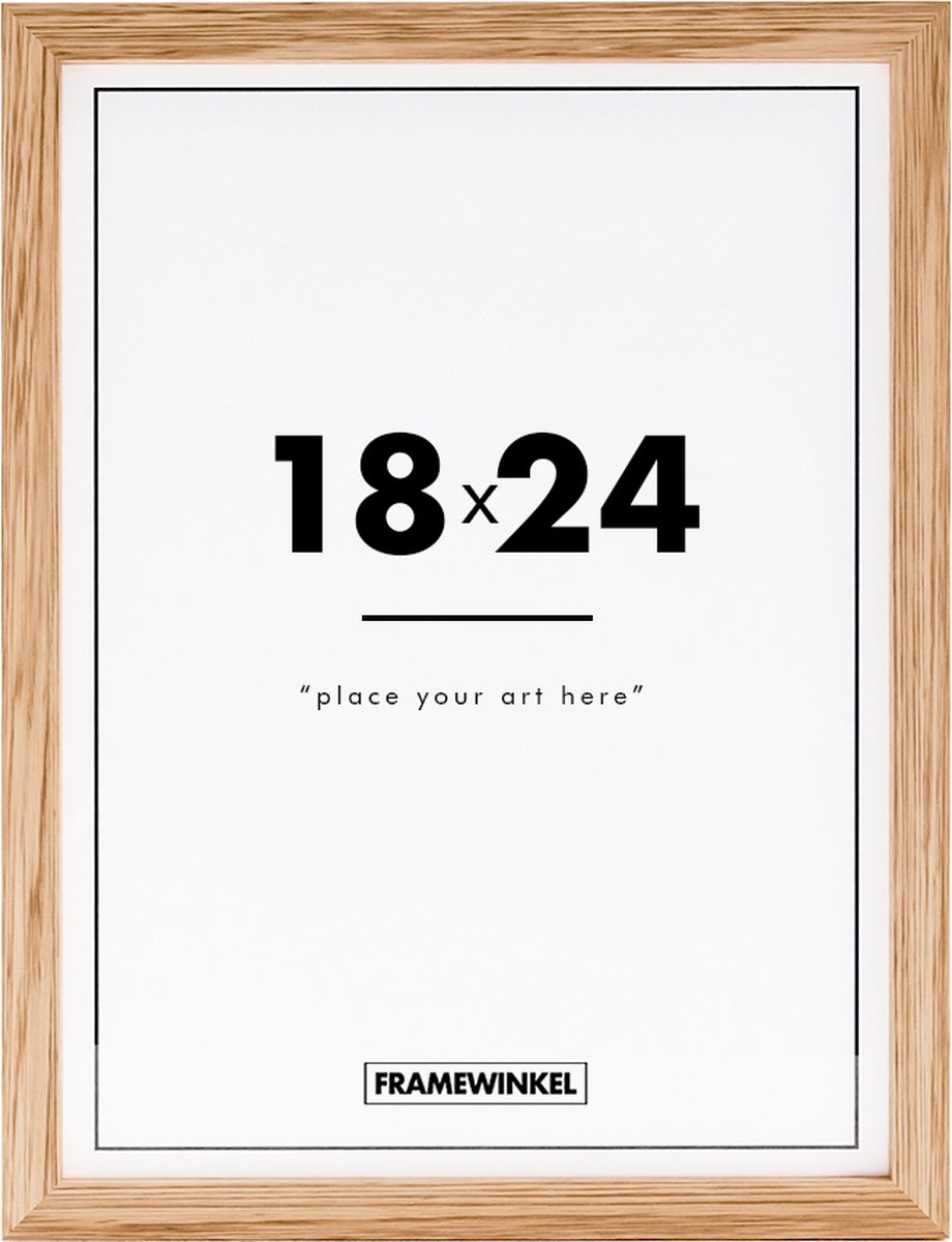 Framewinkel Fotolijst - Framewinkel - Premium Hout - Fotomaat 18x24 cm - Posterlijst - Fotolijstje - Eik