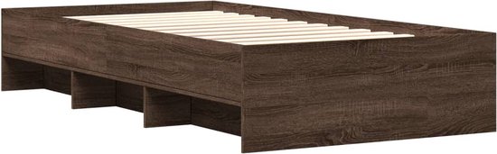 vidaXL Bedframe zonder matras bewerkt hout bruin eikenkleur vidaXL Bedframe zonder matras bewerkt hout bruin eikenkleur