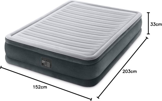 Comfort Plush Luchtbed voor 2 Personen met Ingebouwde Pomp - 152cm x 203cm x 33cm van Intex — afbeelding 2
