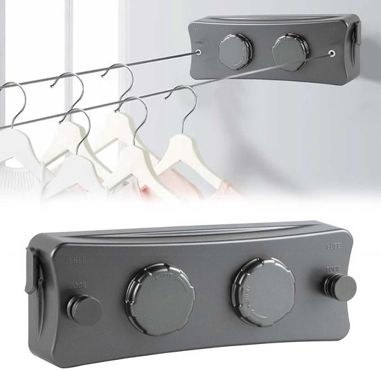 Retractable Stainless Steel Clothes Line Drying Rack Extendable 5.1m ...