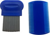 Medies - professionele set luizen en netenkam | luizenkam | netenkam | luizenkammen | luizenkam kind | luizen kam - 1 metalen luizenkam dubbel gestreept en 1 plastieken luizen- en netenkam - blauw