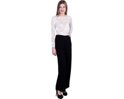 John Zack Zwart-witte kanten jumpsuit