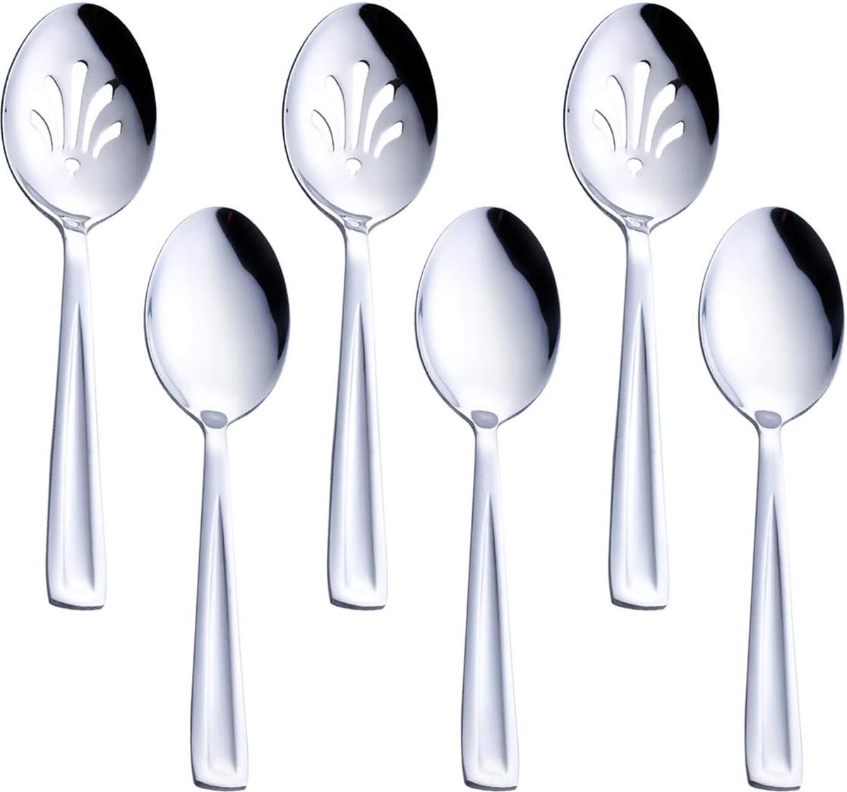 Roestvrijstalen serveerlepelset inclusief 3 grote opscheplepels en 3 gleuflepels 9 5 catering opscheplepelset voor feest banket buffet vaatwasmachinebestendig