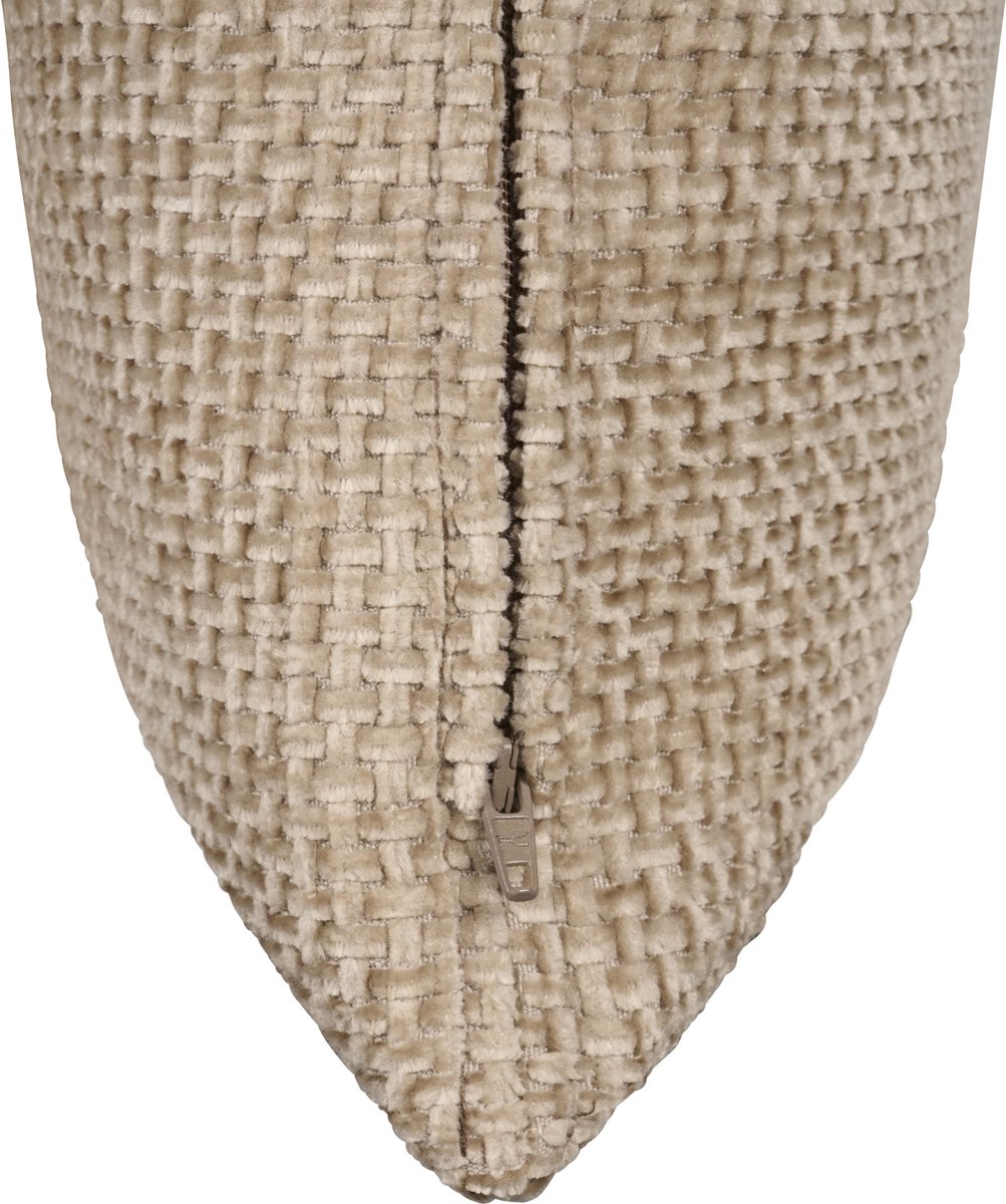 Sierkussen Edel - Polyester - Beige - 45x45 cm - Geweven Structuur