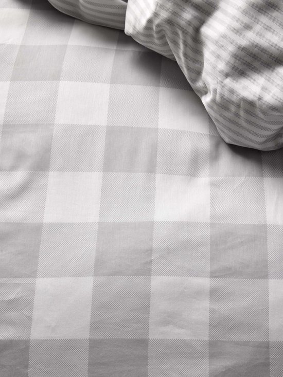 ESSENZA Housse de couette Chess Grijs - Simple - 140x200/220 cm